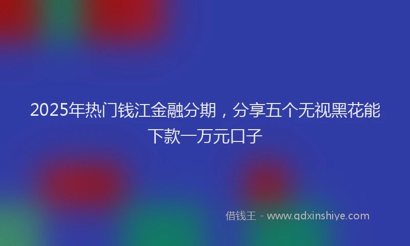 2025年热门钱江金融分期，分享五个无视黑花能下款一万元口子