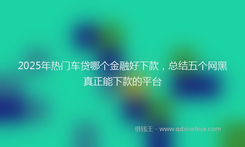 2025年热门车贷哪个金融好下款，总结五个网黑真正能下款的平台