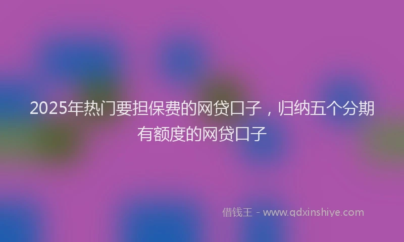 2025年热门要担保费的网贷口子，归纳五个分期有额度的网贷口子