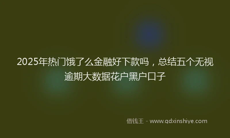 2025年热门饿了么金融好下款吗，总结五个无视逾期大数据花户黑户口子
