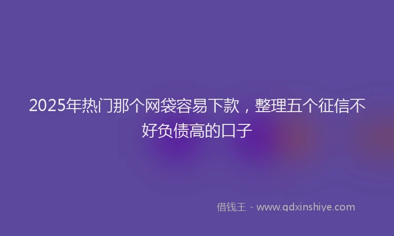 2025年热门那个网袋容易下款,整理五个征信不好负债高的口子