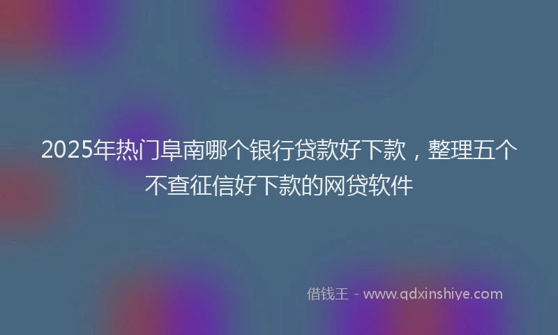 2025年热门阜南哪个银行贷款好下款，整理五个不查征信好下款的网贷软件