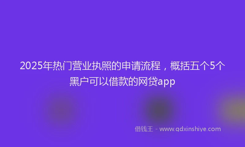 2025年热门营业执照的申请流程，概括五个5个黑户可以借款的网贷app