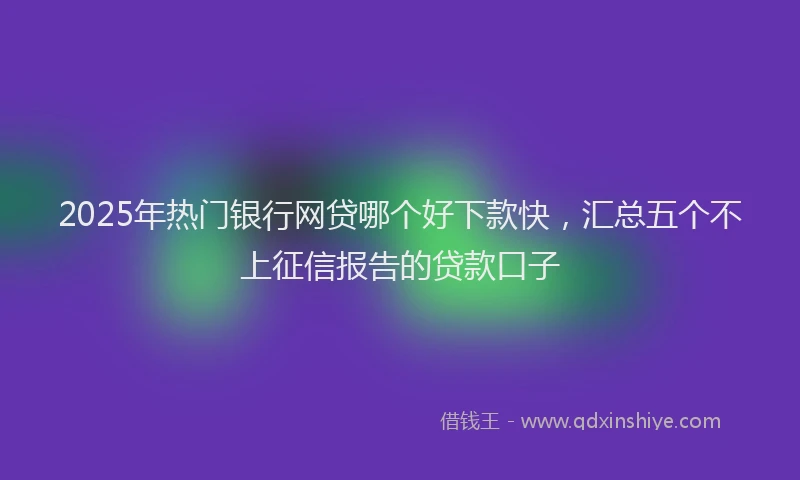 2025年热门银行网贷哪个好下款快，汇总五个不上征信报告的贷款口子