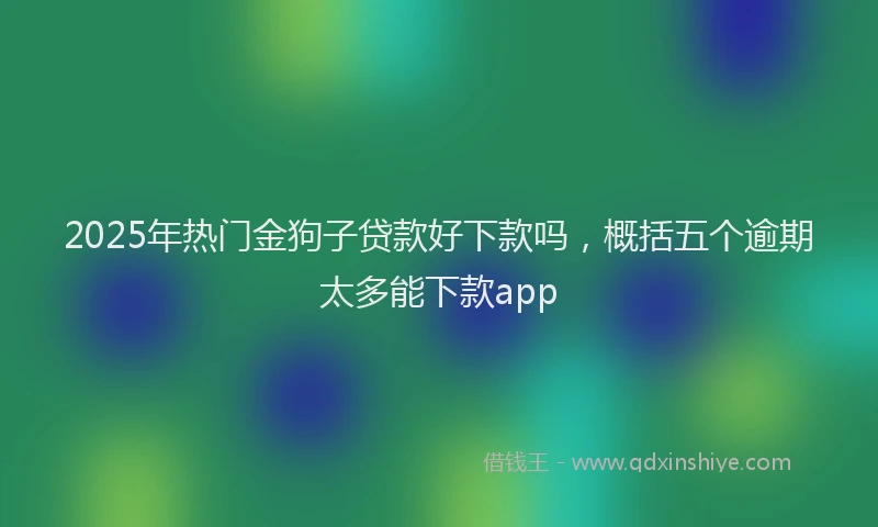 2025年热门金狗子贷款好下款吗,概括五个逾期太多能下款app