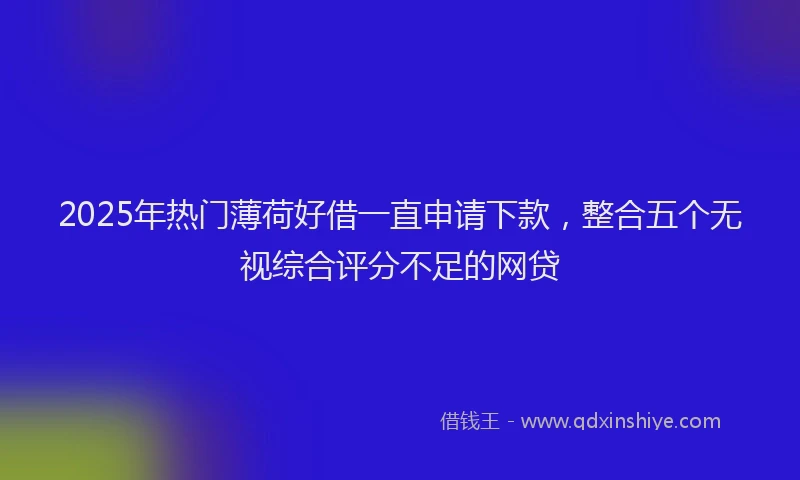 2025年热门薄荷好借一直申请下款，整合五个无视综合评分不足的网贷