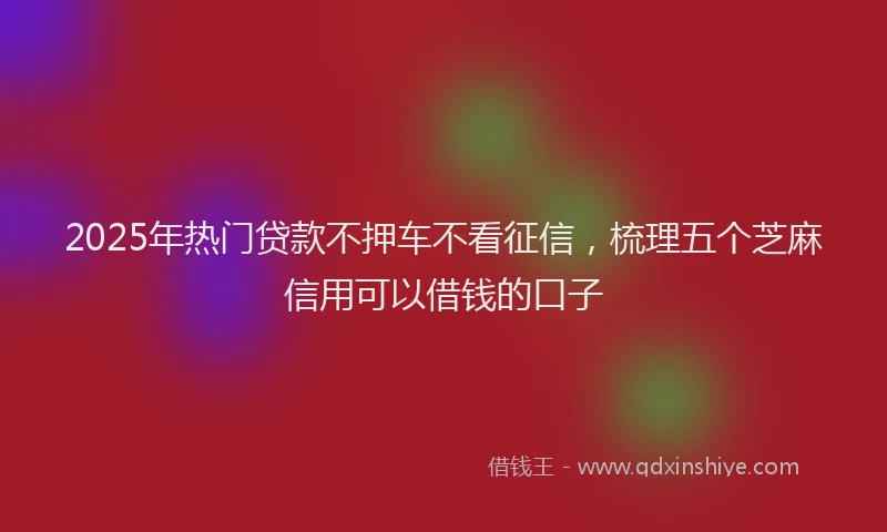 2025年热门贷款不押车不看征信,梳理五个芝麻信用可以借钱的口子