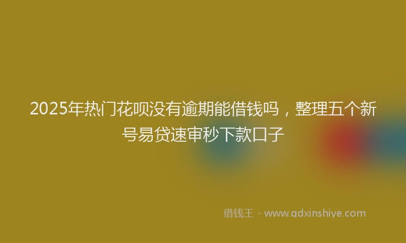 2025年热门花呗没有逾期能借钱吗，整理五个新号易贷速审秒下款口子