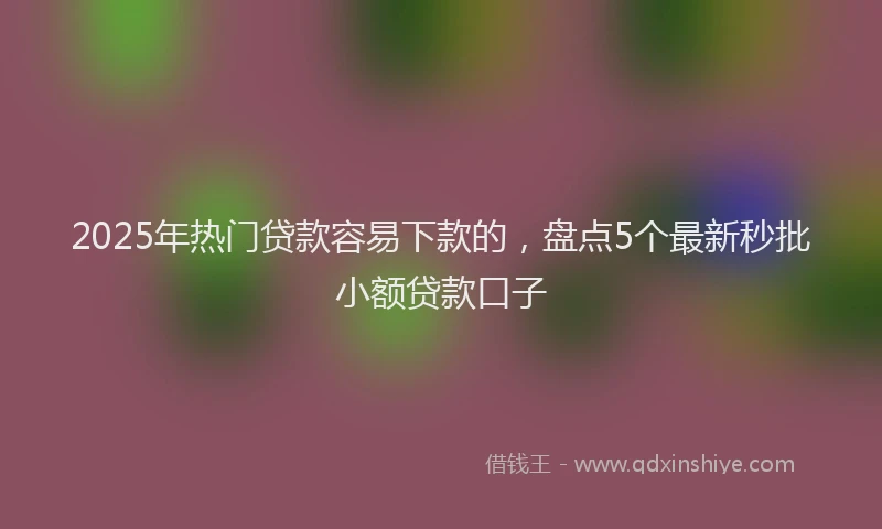 2025年热门贷款容易下款的,盘点5个最新秒批小额贷款口子