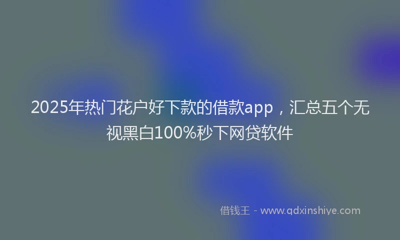 2025年热门花户好下款的借款app,汇总五个无视黑白100%秒下网贷软件