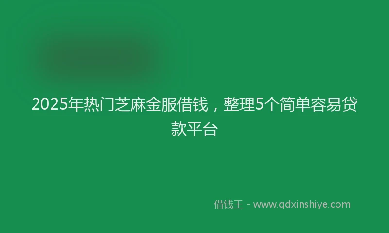 2025年热门芝麻金服借钱，整理5个简单容易贷款平台