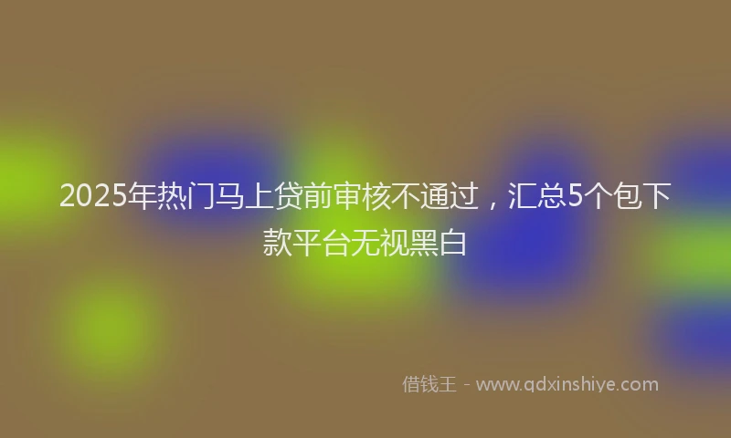 2025年热门马上贷前审核不通过,汇总5个包下款平台无视黑白