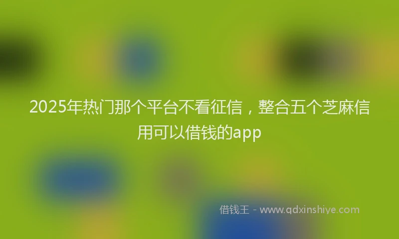 2025年热门那个平台不看征信,整合五个芝麻信用可以借钱的app