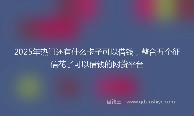2025年热门还有什么卡子可以借钱,整合五个征信花了可以借钱的网贷平台