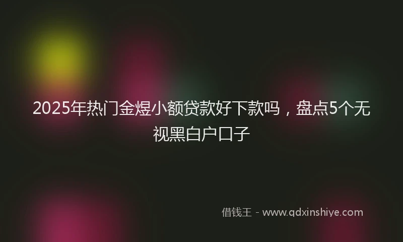 2025年热门金煜小额贷款好下款吗，盘点5个无视黑白户口子