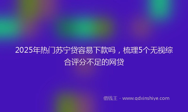 2025年热门苏宁贷容易下款吗，梳理5个无视综合评分不足的网贷