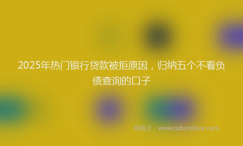 2025年热门银行贷款被拒原因，归纳五个不看负债查询的口子