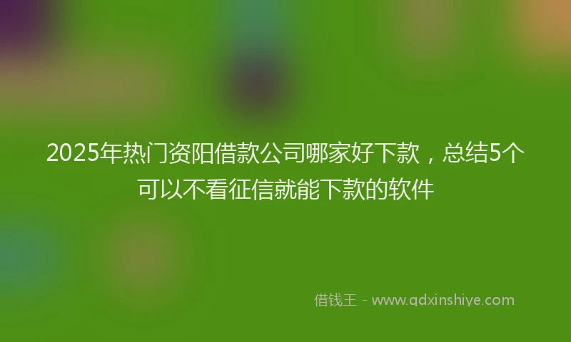 2025年热门资阳借款公司哪家好下款,总结5个可以不看征信就能下款的软件