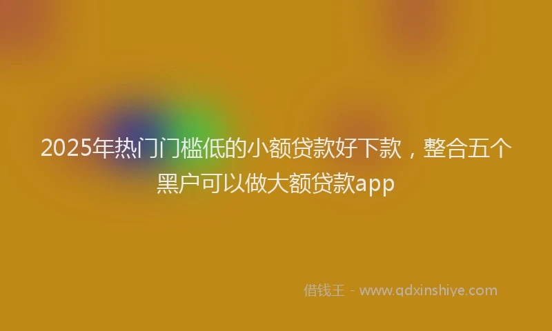 2025年热门门槛低的小额贷款好下款,整合五个黑户可以做大额贷款app