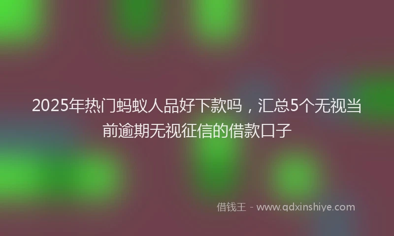 2025年热门蚂蚁人品好下款吗，汇总5个无视当前逾期无视征信的借款口子