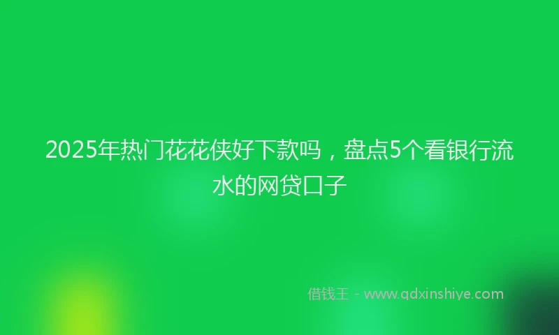 2025年热门花花侠好下款吗，盘点5个看银行流水的网贷口子