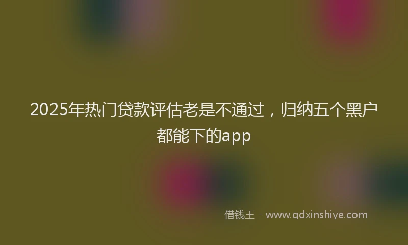 2025年热门贷款评估老是不通过,归纳五个黑户都能下的app