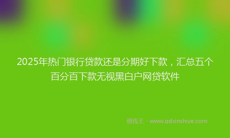 2025年热门银行贷款还是分期好下款，汇总五个百分百下款无视黑白户网贷软件