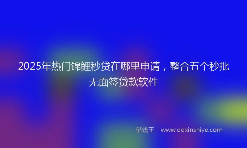 2025年热门锦鲤秒贷在哪里申请，整合五个秒批无面签贷款软件