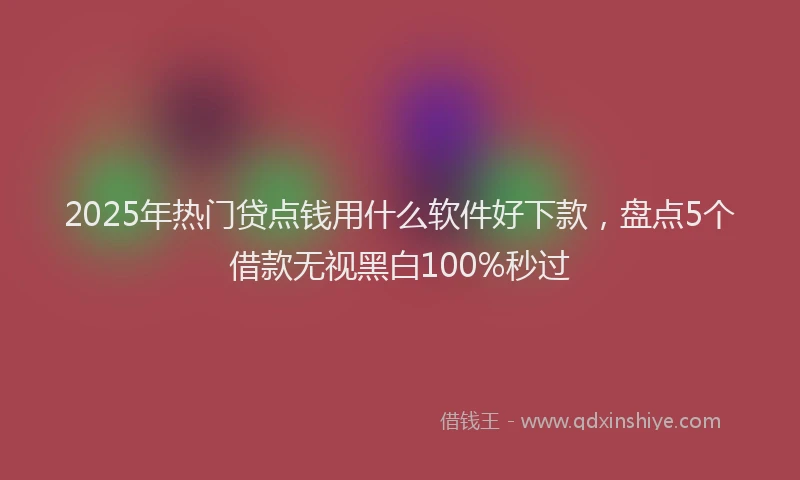 2025年热门贷点钱用什么软件好下款,盘点5个借款无视黑白100%秒过