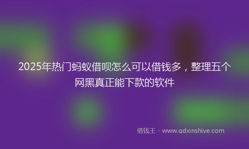 2025年热门蚂蚁借呗怎么可以借钱多，整理五个网黑真正能下款的软件