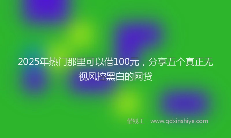 2025年热门那里可以借100元，分享五个真正无视风控黑白的网贷