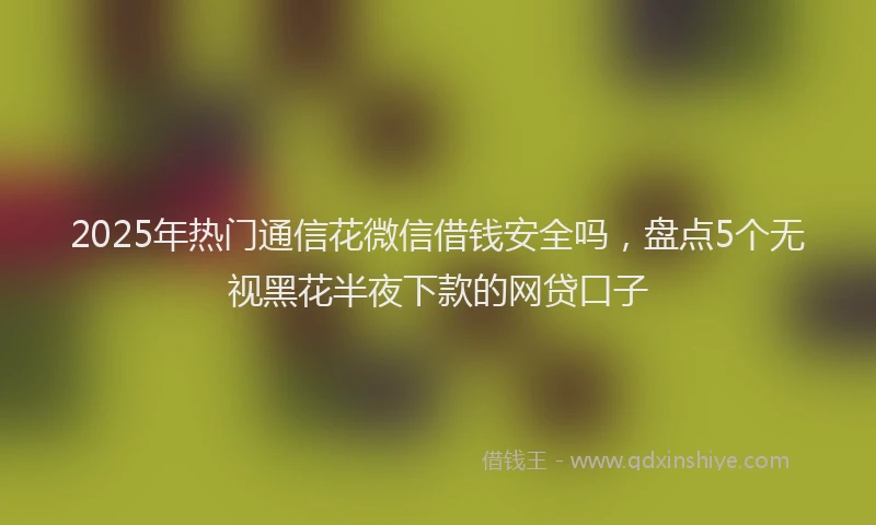 2025年热门通信花微信借钱安全吗,盘点5个无视黑花半夜下款的网贷口子