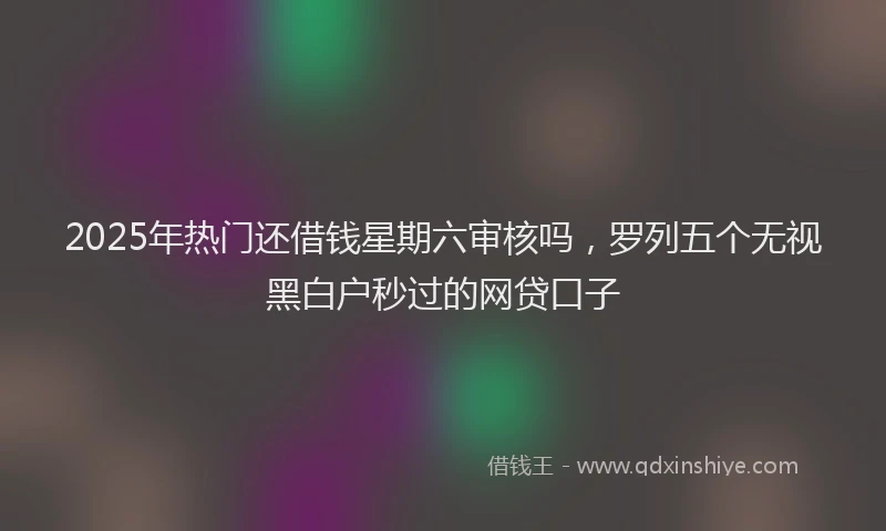 2025年热门还借钱星期六审核吗，罗列五个无视黑白户秒过的网贷口子