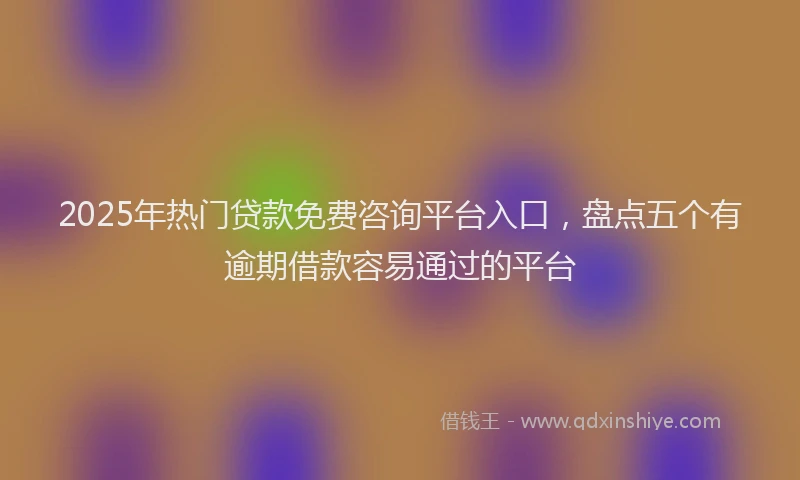 2025年热门贷款免费咨询平台入口，盘点五个有逾期借款容易通过的平台