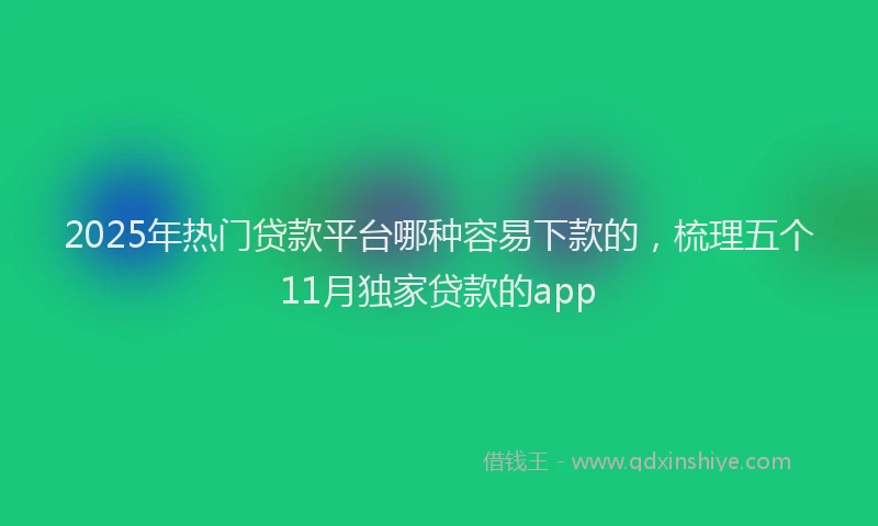 2025年热门贷款平台哪种容易下款的,梳理五个11月独家贷款的app