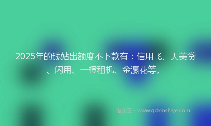 2025年的钱站出额度不下款有：信用飞、天美贷、闪用、一橙租机、金瀛花等。