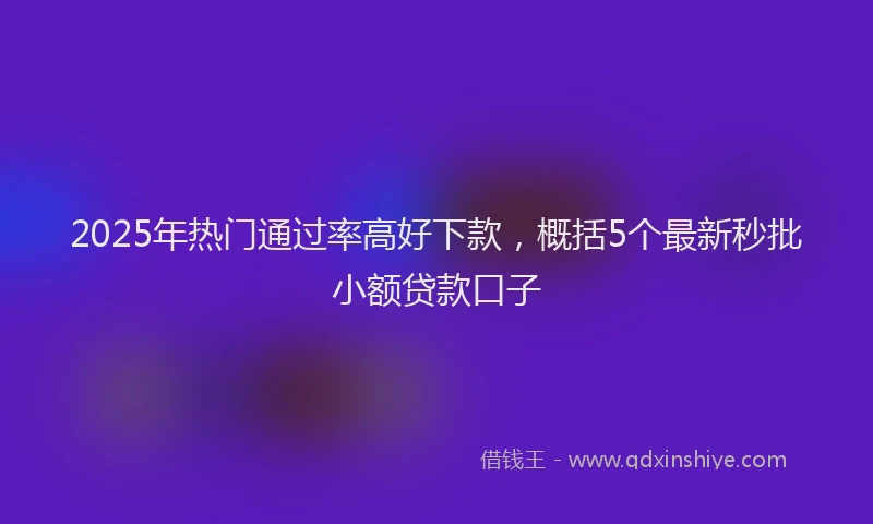 2025年热门通过率高好下款,概括5个最新秒批小额贷款口子