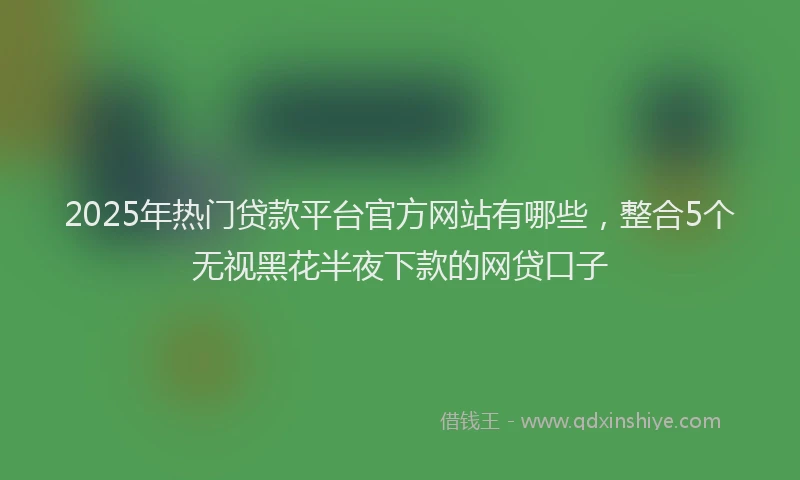2025年热门贷款平台官方网站有哪些,整合5个无视黑花半夜下款的网贷口子