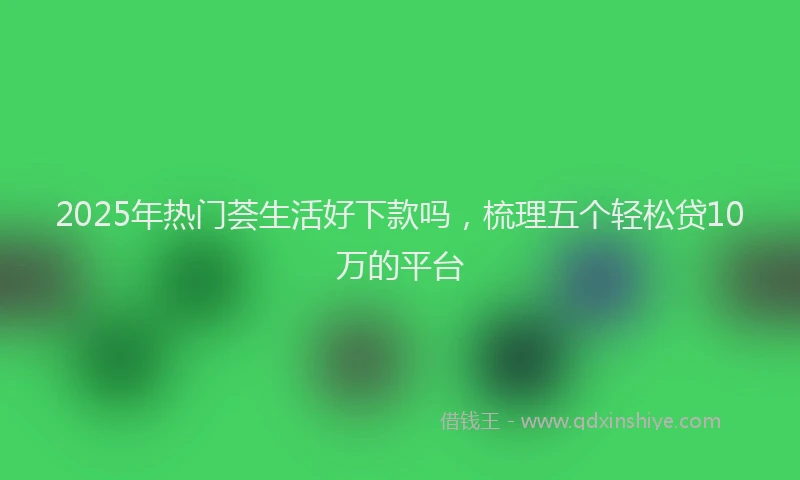 2025年热门荟生活好下款吗，梳理五个轻松贷10万的平台