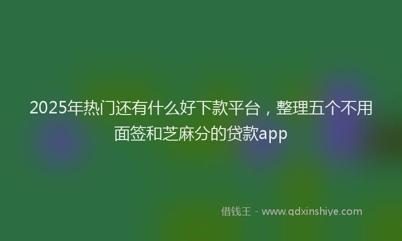 2025年热门还有什么好下款平台,整理五个不用面签和芝麻分的贷款app