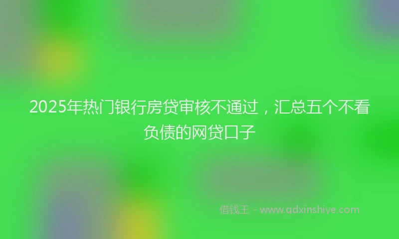 2025年热门银行房贷审核不通过，汇总五个不看负债的网贷口子
