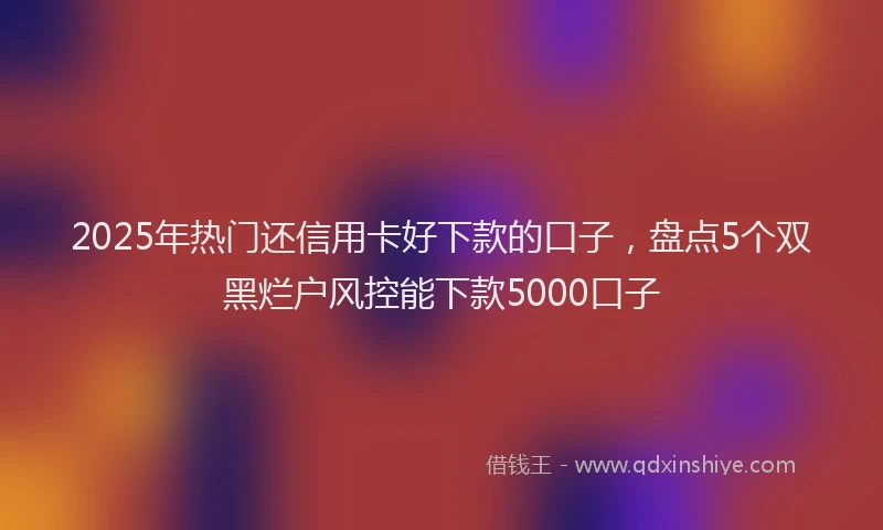 2025年热门还信用卡好下款的口子，盘点5个双黑烂户风控能下款5000口子