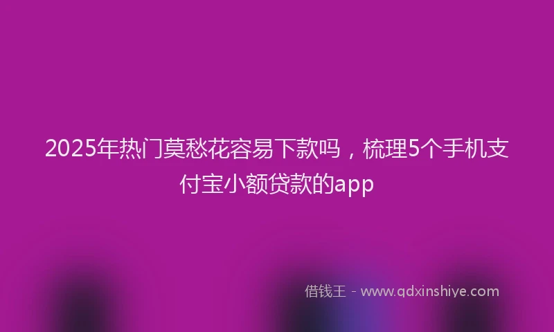 2025年热门莫愁花容易下款吗,梳理5个手机支付宝小额贷款的app