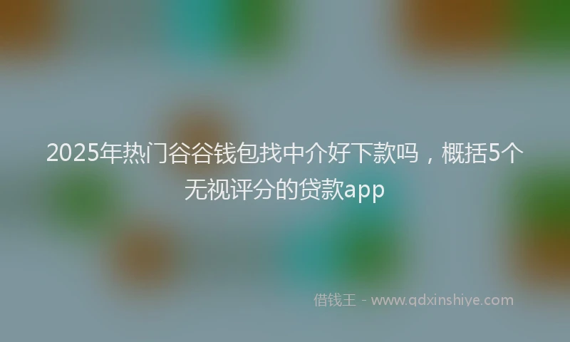 2025年热门谷谷钱包找中介好下款吗，概括5个无视评分的贷款app