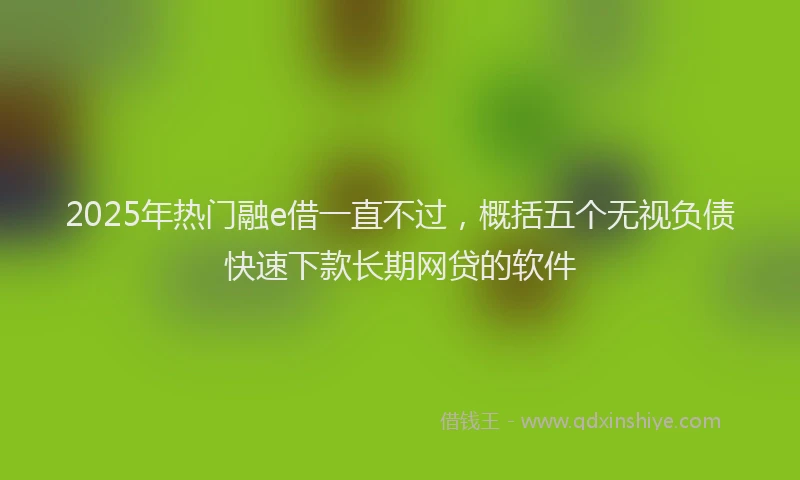 2025年热门融e借一直不过,概括五个无视负债快速下款长期网贷的软件