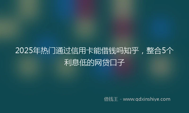 2025年热门通过信用卡能借钱吗知乎，整合5个利息低的网贷口子