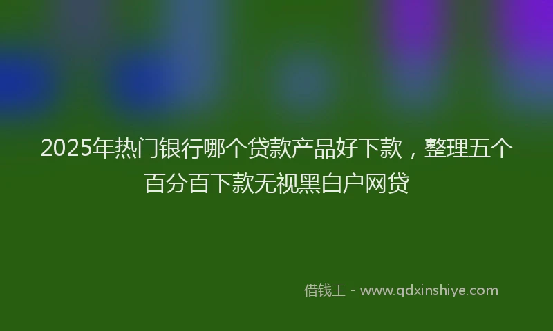 2025年热门银行哪个贷款产品好下款,整理五个百分百下款无视黑白户网贷