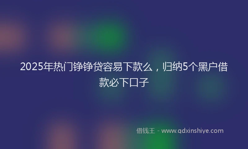 2025年热门铮铮贷容易下款么,归纳5个黑户借款必下口子