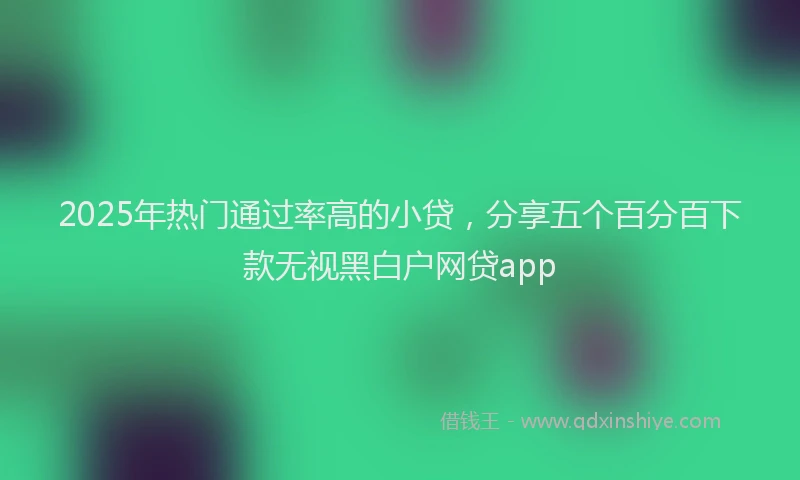 2025年热门通过率高的小贷,分享五个百分百下款无视黑白户网贷app