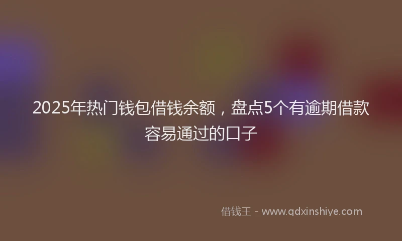 2025年热门钱包借钱余额，盘点5个有逾期借款容易通过的口子